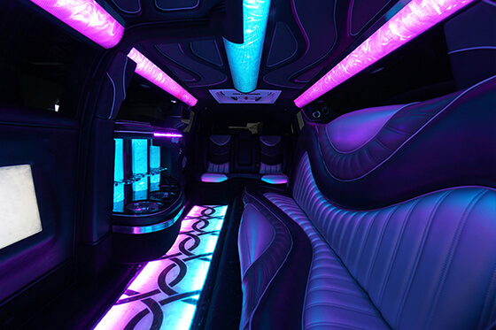 leather seating on the limo